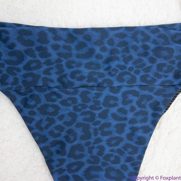 NEW Acacia Mateo bikini bottom leopard animal print blue Amur, S - Picture 6 of 16